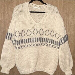 Altar’d State Chunky Knit Oversized  Boho Sweater Women’s Large